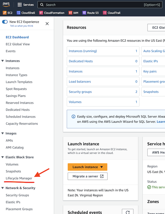 EC2 Dashboard & Lifecycle Manager